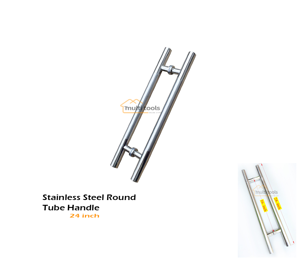 24 Inch Stainless Steel Round Tube Handle